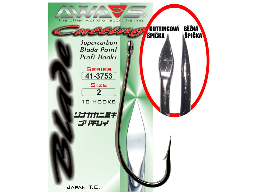 Obrázek k výrobku 64011 - AWA-SHIMA Háček Cutting Blade 3753 Nickel - Velikost č.: 3/0, Balení: 10 ks