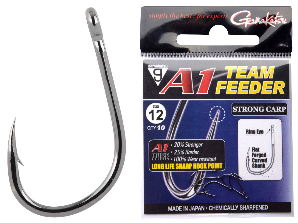 Obrázek k výrobku 65728 - GAMAKATSU Háček A1 Team Feeder Hooks Strong Carp - Velikost 10