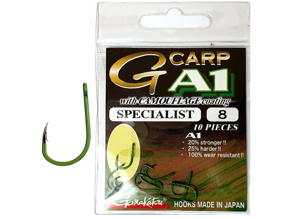 Obrázek k výrobku 53891 - GAMAKATSU Háček G-Carp A1 Camouflage Green Coated Specialist