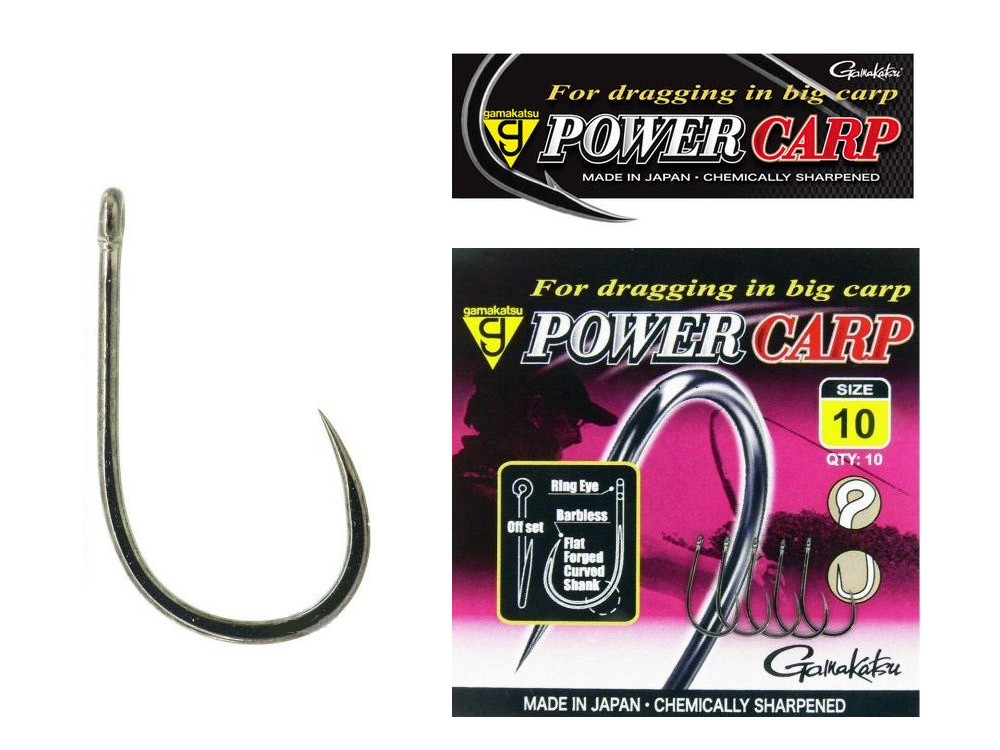 Obrázek k výrobku 65872 - GAMAKATSU Háček Power Carp Ring Eye Barbless - Velikost č.: 12, Balení: 10 ks