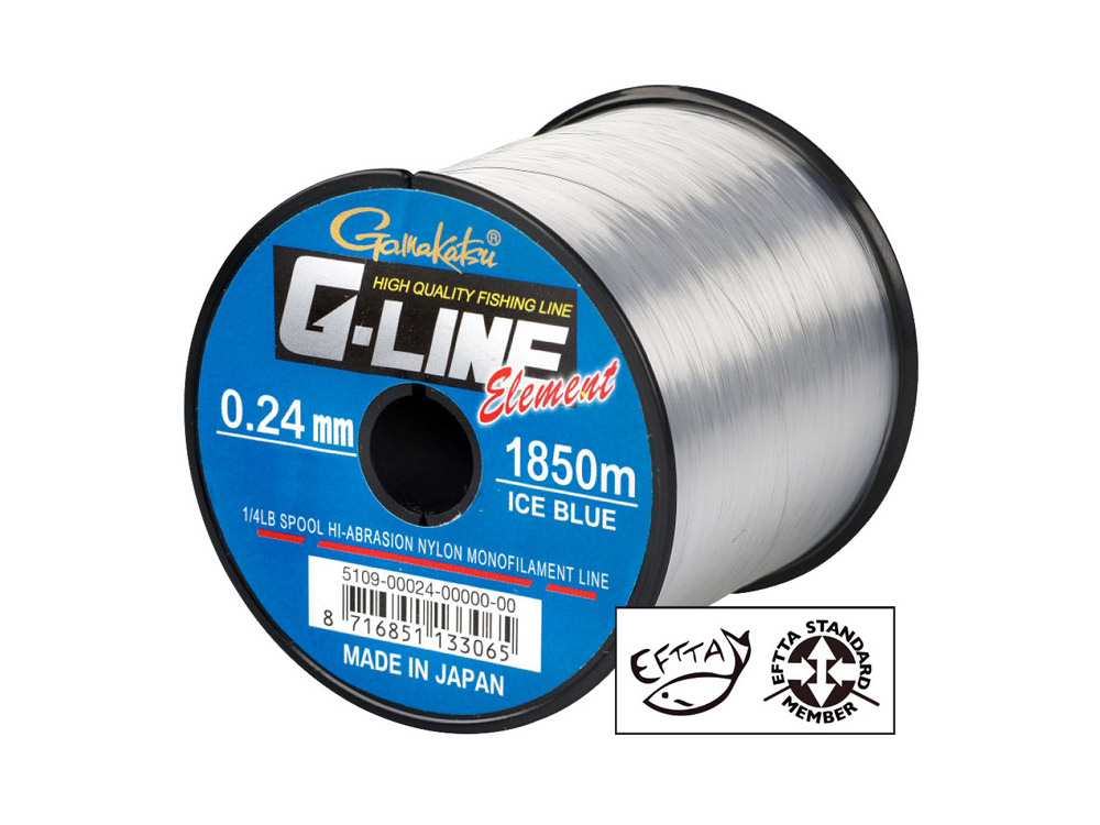 Obrázek k výrobku 65970 - GAMAKATSU Vlasec G-LINE Element Ice Blue - Průměr: 0.26 mm, Návin: 1750 m, Nosnost: 5.5 kg