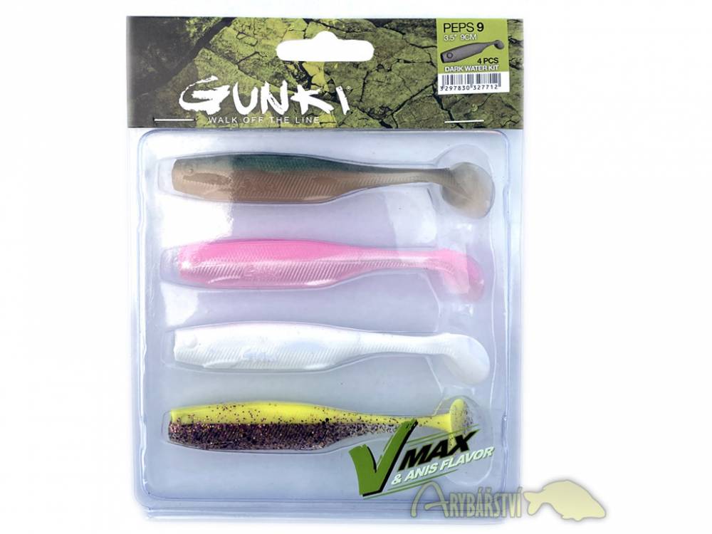 Obrázek k výrobku 63658 - GUNKI Gumová nástraha Peps Dark Water Kit 9 cm 4 ks