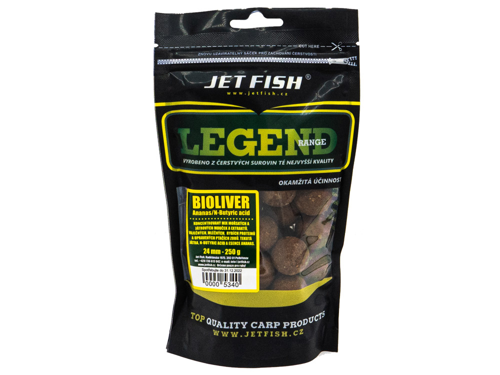 Obrázek k výrobku 73299 - JET FISH Boilie Legend Range Bioliver Ananas N-Butyric 250 g