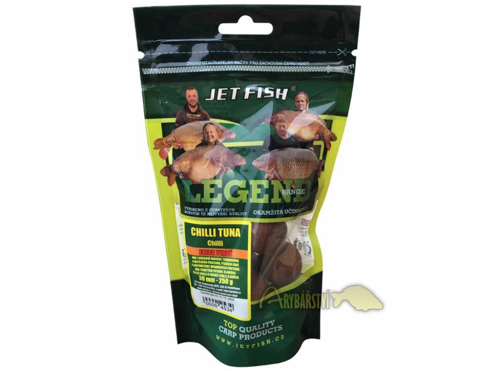 Obrázek k výrobku 54456 - JET FISH Boilies Extra Tvrdé Legend Range CHILLI TUNA 250 g