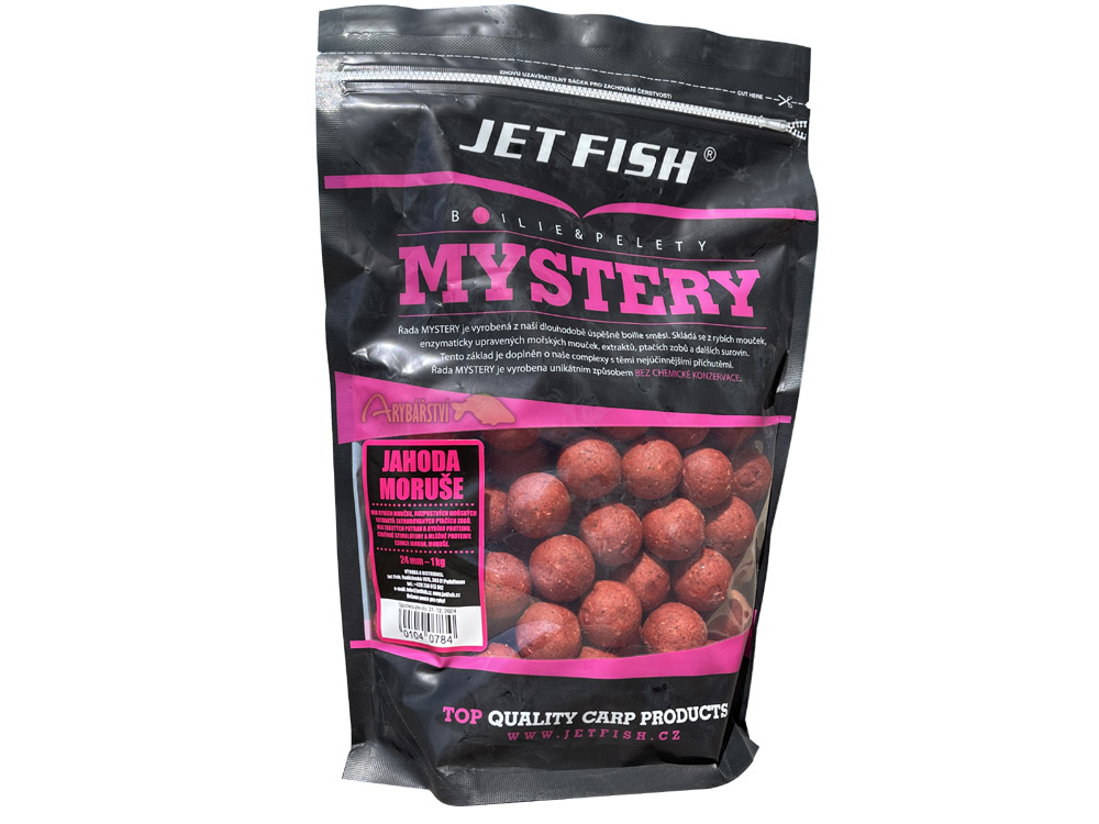 Obrázek k výrobku 66090 - JET FISH Boilies Mystery JAHODA MORUŠE - Průměr: 20 mm, Balení: 1 kg