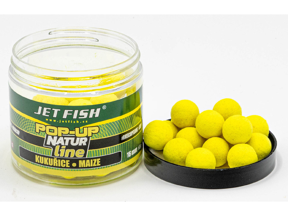 Obrázek k výrobku 66112 - JET FISH Boilies Natur Line POP-UP KUKUŘICE - Průměr: 16 mm, Balení: 60 g