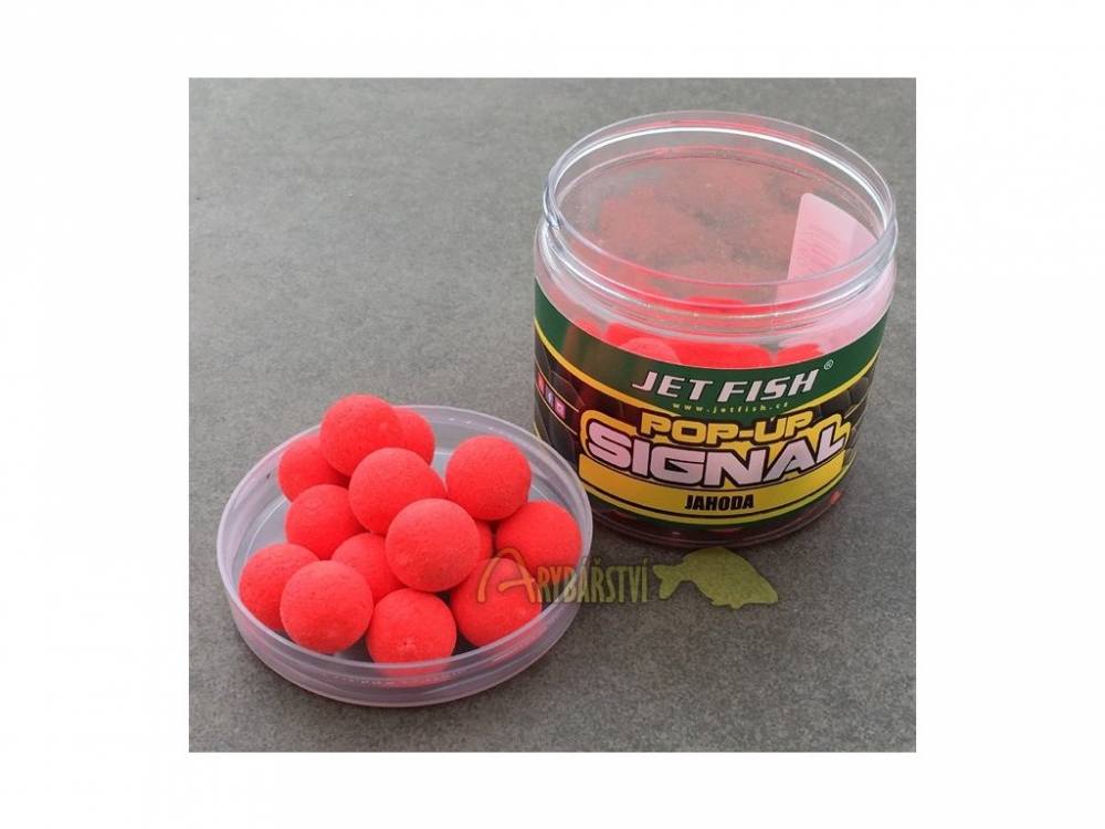 JET FISH Plovoucí Boilies Signal Pop-Up Jahoda 16 mm