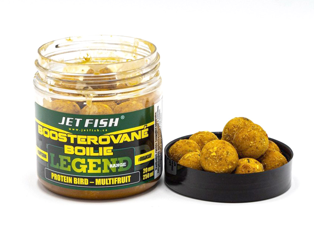 Obrázek k výrobku 66157 - JET FISH Boosterované boilie Legend Range 20 mm 250 ml - Příchuť: Protein Bird MULTIFRUIT