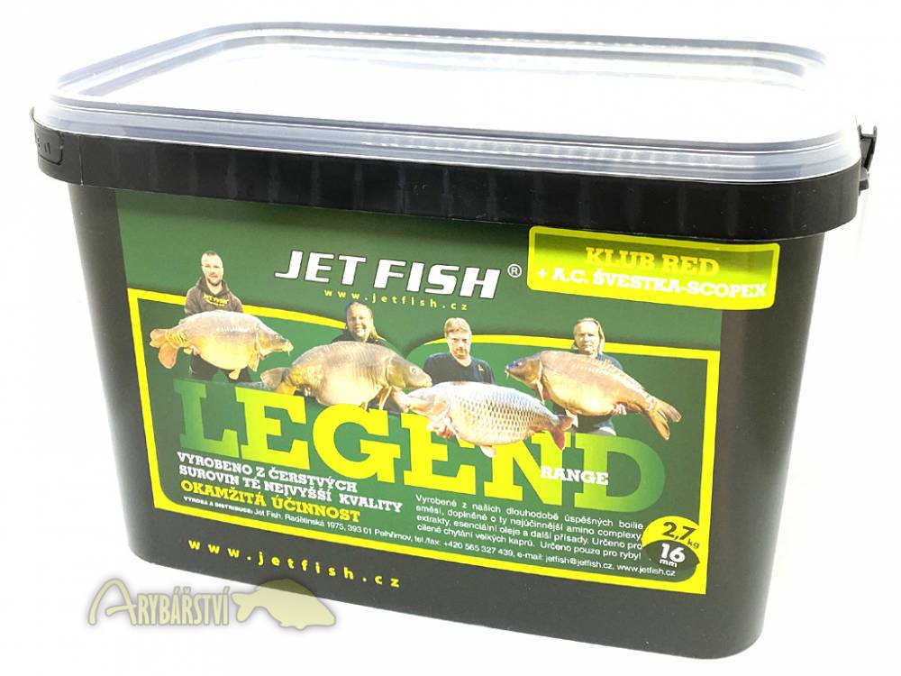 Obrázek k výrobku 54675 - JET FISH Legend Range Boilie KLUB RED + A.C.ŠVESTKA SCOPEX 16 mm 2.7 kg