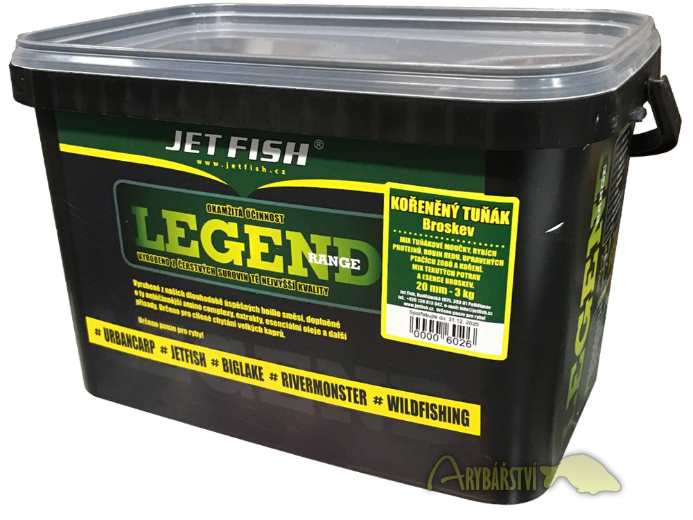 Obrázek k výrobku 70260 - JET FISH Legend Range Boilie Kořeněný Tuňák Broskev 3 kg