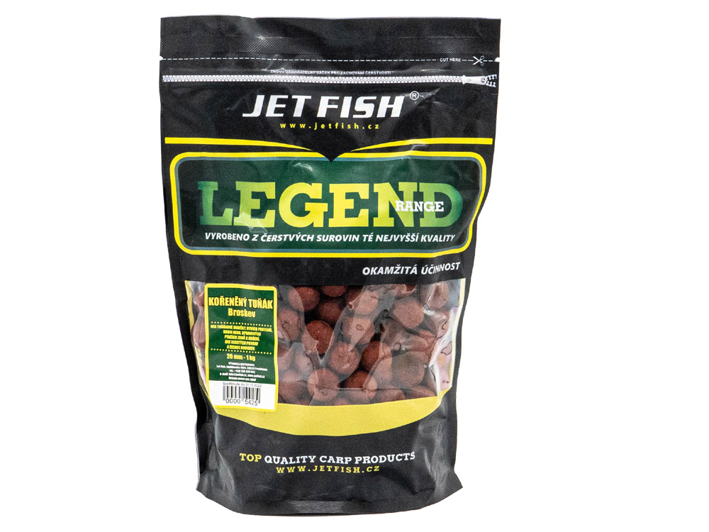 Obrázek k výrobku 54678 - JET FISH Legend Range Boilie KOŘENĚNÝ TUŇÁK BROSKEV - Balení: 1 kg