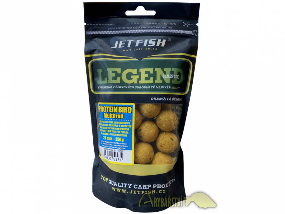 Obrázek k výrobku 63370 - JET FISH Legend Range Boilie Protein Bird MULTIFRUIT - Průměr: 24 mm, Balení: 250 g