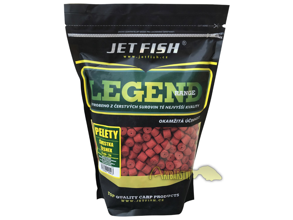 Obrázek k výrobku 66321 - JET FISH Pelety Legend Range 12 mm 1 kg - Příchuť: švestka česnek