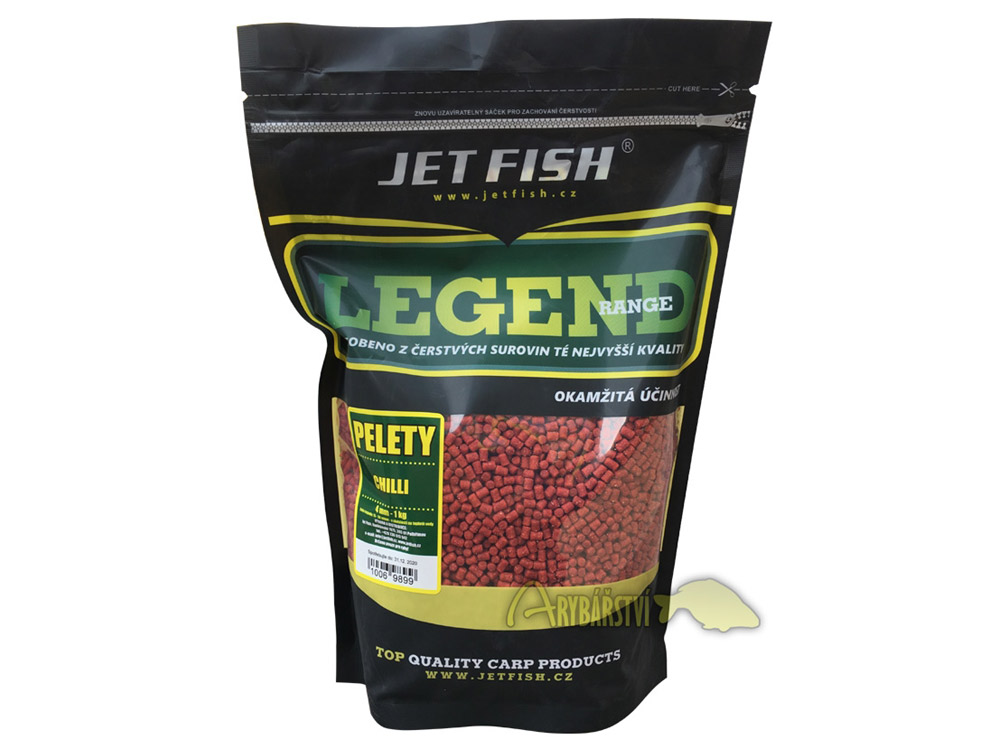 Obrázek k výrobku 66330 - JET FISH Pelety Legend Range 4 mm 1 kg - Příchuť: chilli