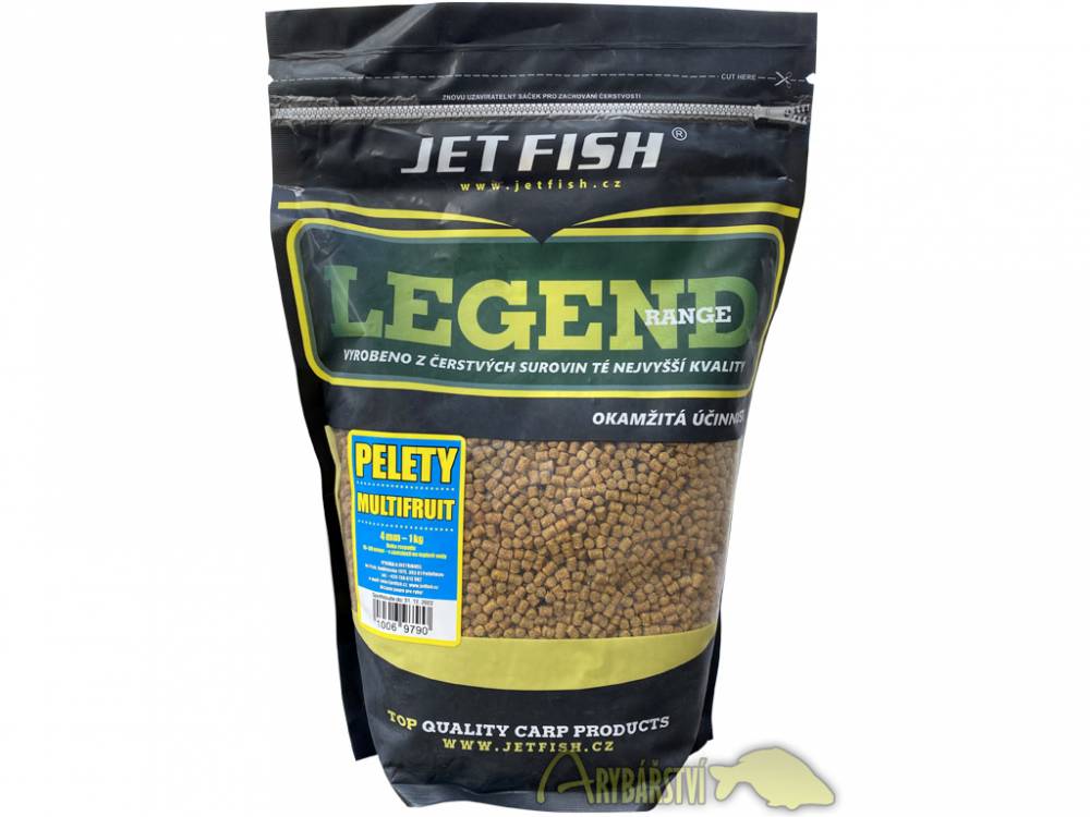 Obrázek k výrobku 66325 - JET FISH Pelety Legend Range 4 mm 1 kg - Příchuť: Multifruit