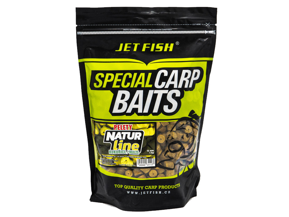 Obrázek k výrobku 54811 - JET FISH Pelety Natur Line 12 mm 1 kg Kukuřice