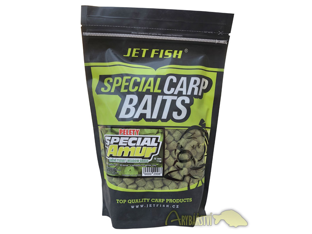 Obrázek k výrobku 66333 - JET FISH Pelety Special Amur 12 mm 1 kg - Příchuť: luční tráva