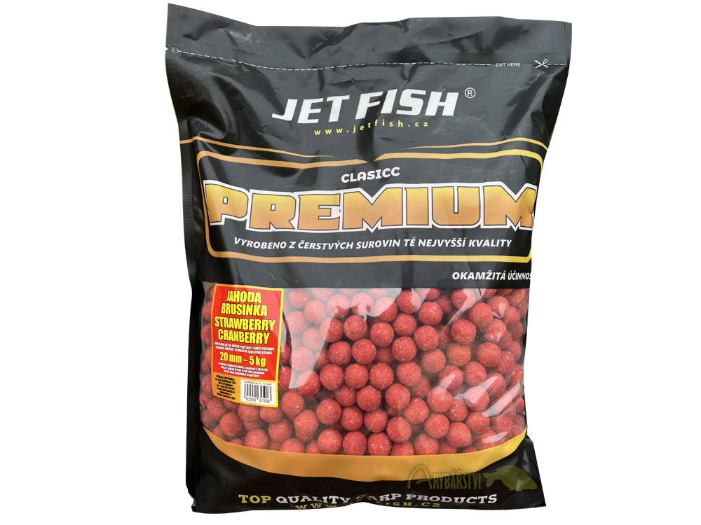 JET FISH Premium Clasicc Boilie 20 mm 5 kg / Příchuť: jahoda brusinka -  Arybářství