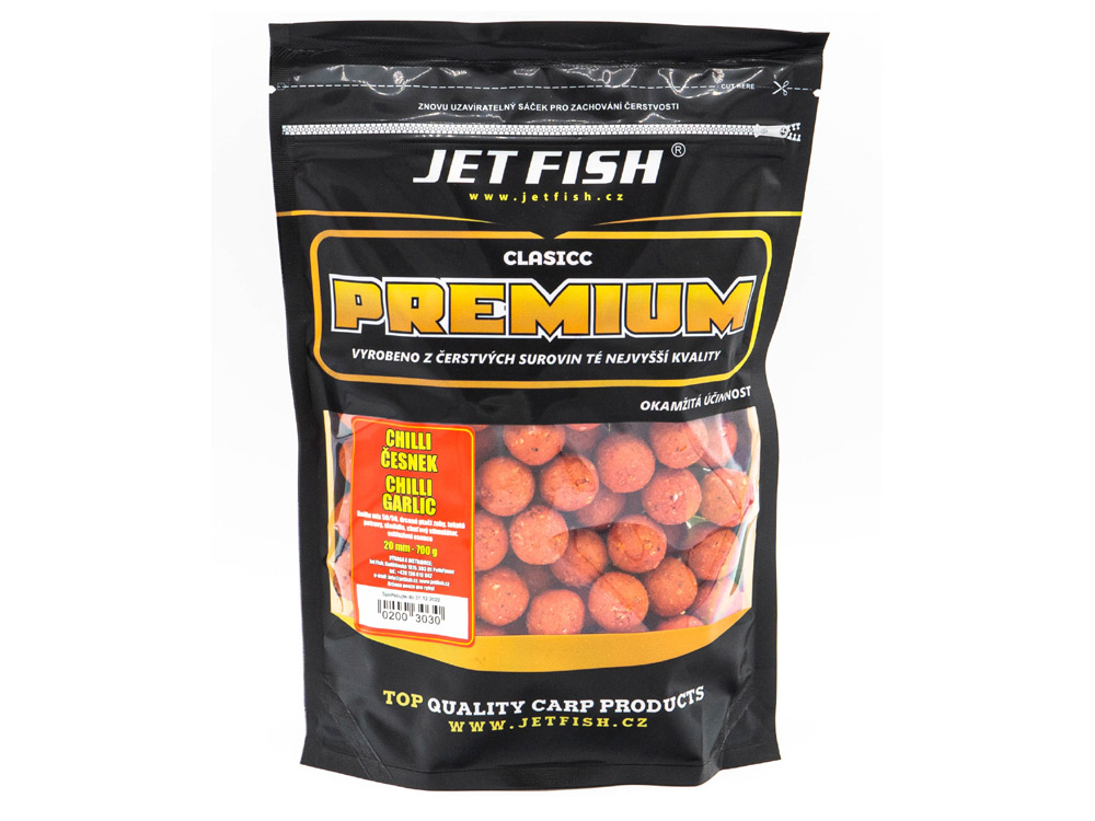 Obrázek k výrobku 66372 - JET FISH Premium Clasicc Boilie 20 mm 700 g - Příchuť: chilli česnek