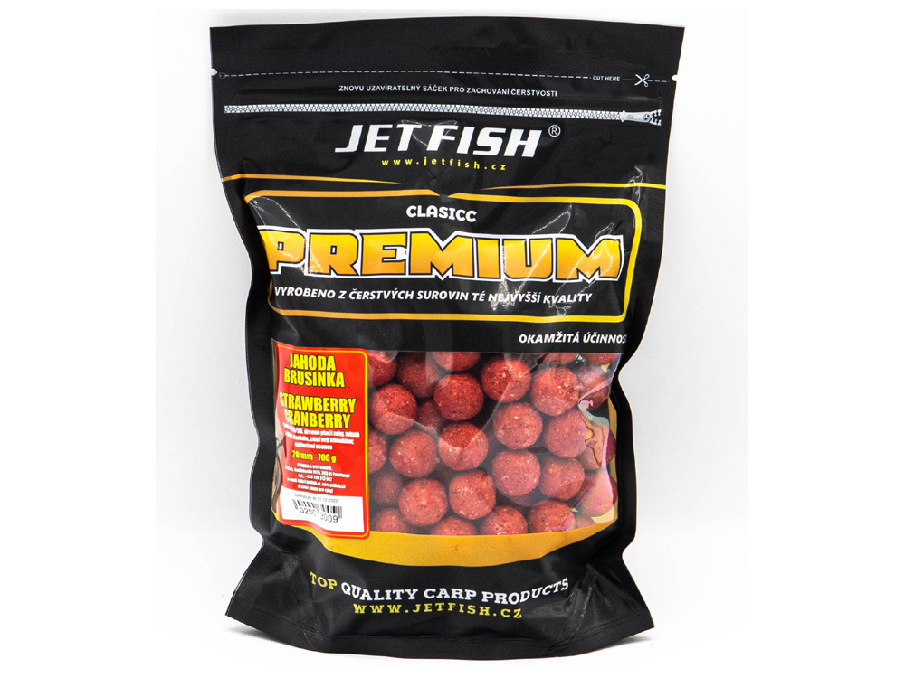 Obrázek k výrobku 66369 - JET FISH Premium Clasicc Boilie 20 mm 700 g - Příchuť: jahoda / brusinka