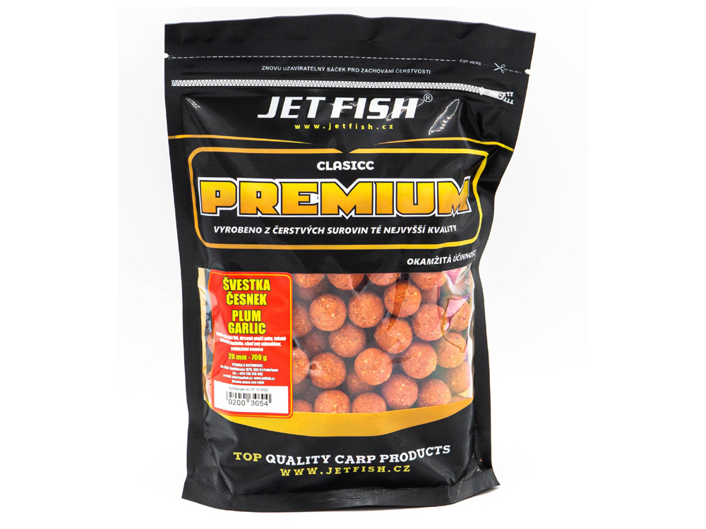 Obrázek k výrobku 66374 - JET FISH Premium Clasicc Boilie 20 mm 700 g - Příchuť: švestka česnek