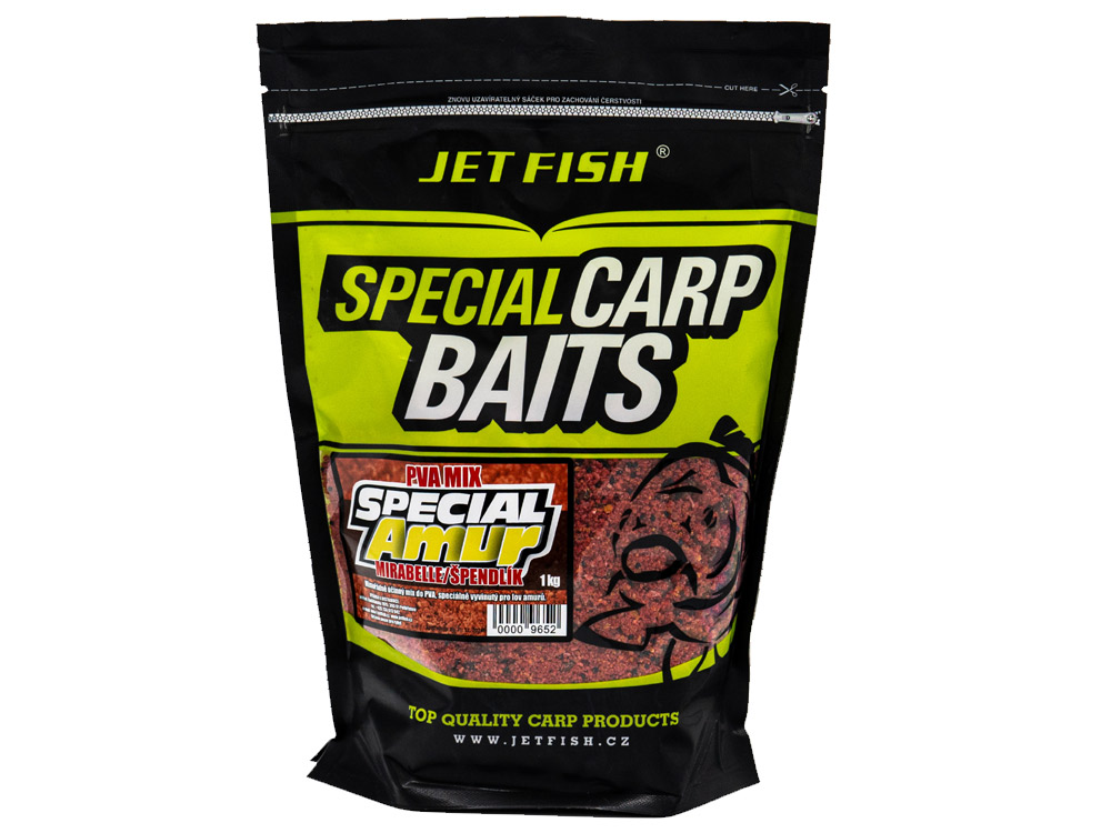 Obrázek k výrobku 71875 - JET FISH PVA Mix Special Amur 1 kg - Příchuť: mirabelle špendlík