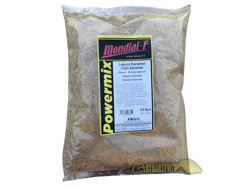 Obrázek k výrobku 66986 - MONDIAL F Krmítková Směs Powermix 2.5 kg - Balení: 2.5 kg, Příchuť: karamel / cejn, Chuť: sladká