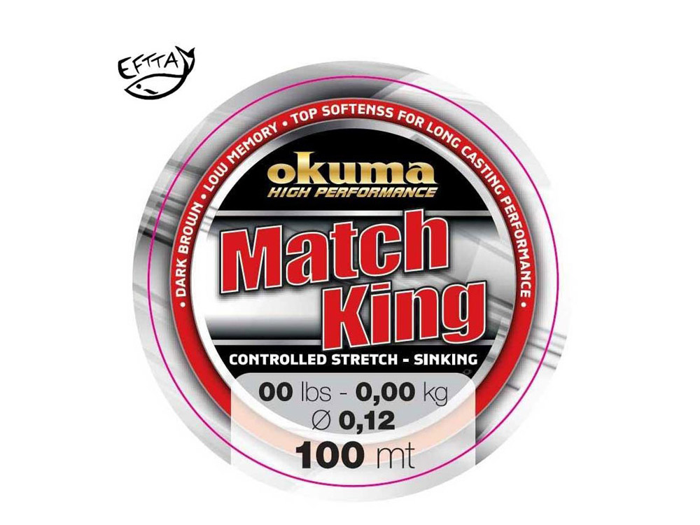 Obrázek k výrobku 67128 - OKUMA Vlasec Match King 100 m - Průměr: 0.12 mm, Návin: 100 m, Nosnost: 1.2 kg