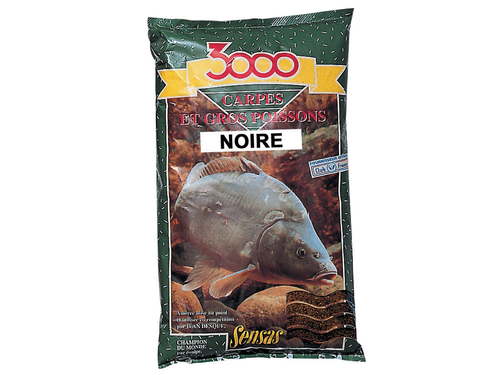 Obrázek k výrobku 68141 - SENSAS Krmítková Směs 3000 Classic 1 kg - Příchuť: Carp Black kapr černá / oříšky kukuřice, Chuť: sladká