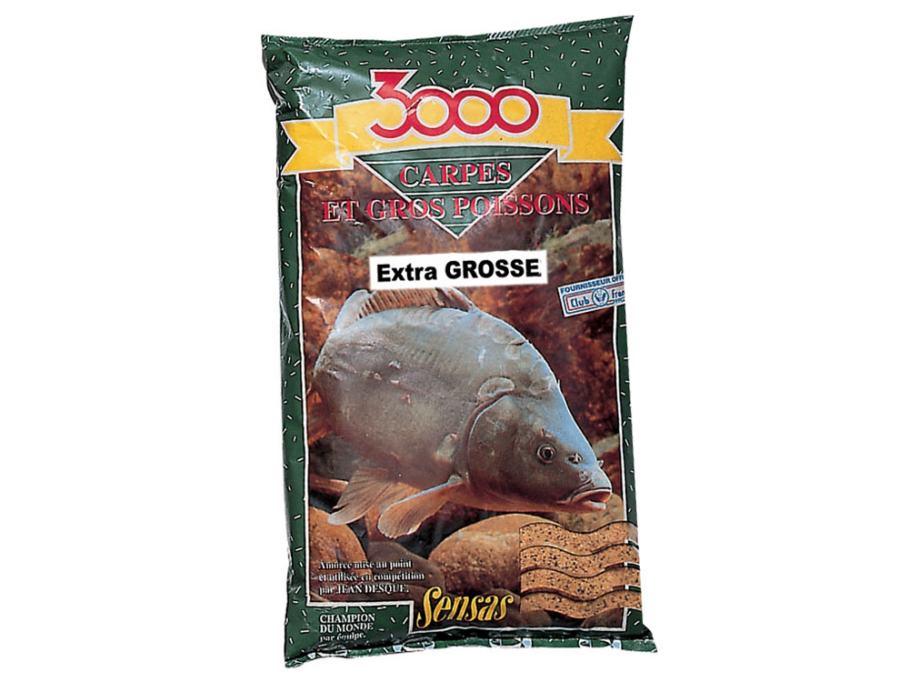 Obrázek k výrobku 68138 - SENSAS Krmítková Směs 3000 Classic 1 kg - Příchuť: Carp Large kapr hrubá / oříšky kukuřice, Chuť: sladká