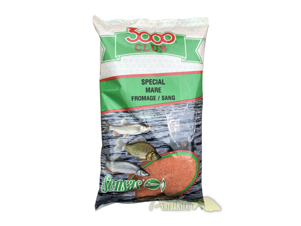 Obrázek k výrobku 69904 - SENSAS Krmítková Směs 3000 Club 1 kg - Příchuť: Special Mare sýr krevní moučka, Chuť: sladká