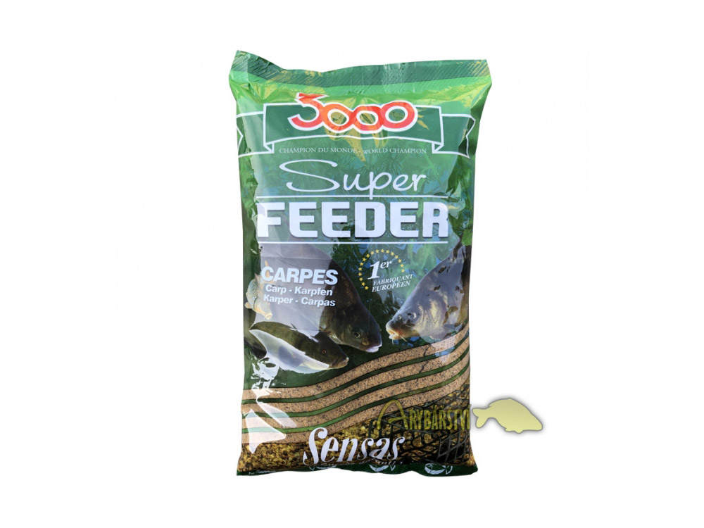 Obrázek k výrobku 68174 - SENSAS Krmítková Směs 3000 SUPER FEEDER 1 kg - Příchuť: Cap kapr / oříšky kukuřice, Chuť: sladká