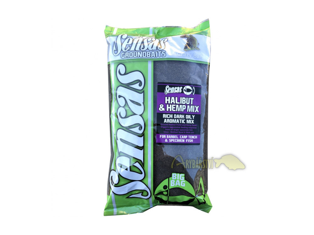 Obrázek k výrobku 68180 - SENSAS Krmítková Směs Big Bag 2 kg - Příchuť: Halibut Hemp Mix / halibut konopí, Chuť: sladká