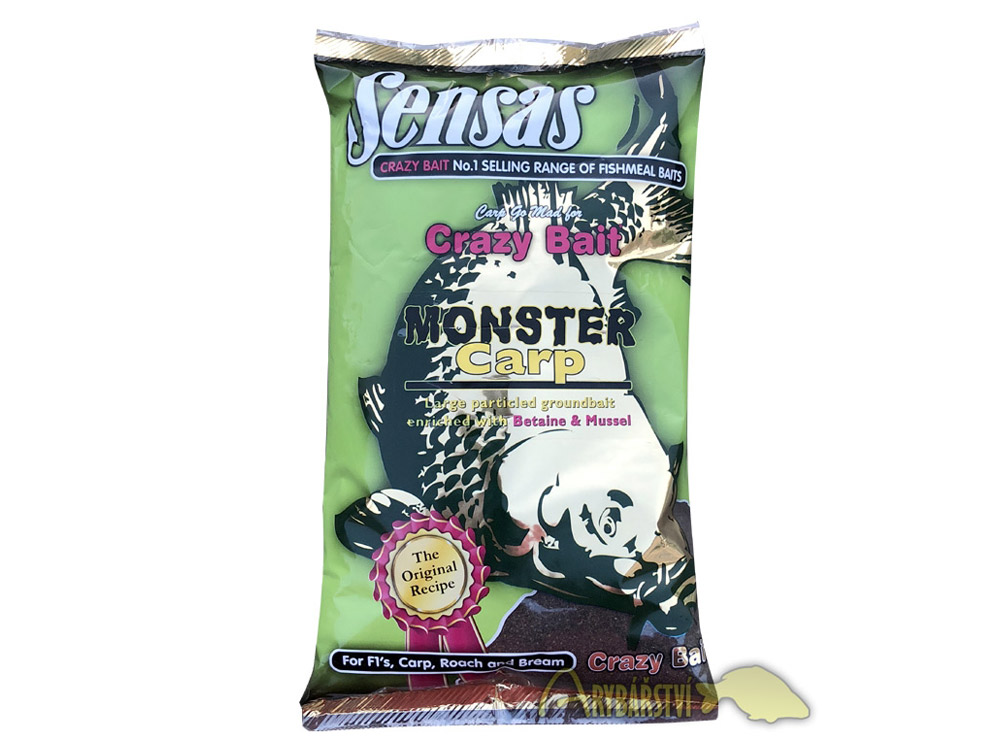 Obrázek k výrobku 68184 - SENSAS Krmítková Směs CRAZY BAIT 1 kg - Příchuť: Monster Carp / maso mušle betain, Chuť: slaná