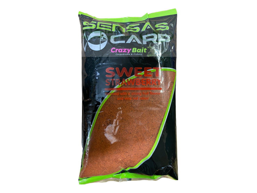 Obrázek k výrobku 68187 - SENSAS Krmítková Směs CRAZY BAIT 1 kg - Příchuť: Strawberry / jahoda ryba, Chuť: sladká