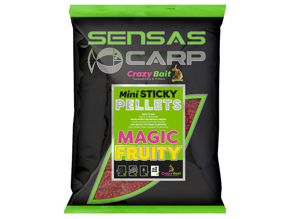 Obrázek k výrobku 71949 - SENSAS Pelety Mini Sticky Pellets 2 mm 700 g - Příchuť: Magic Fruity