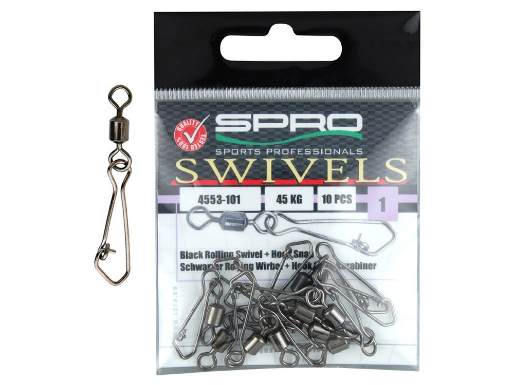 Obrázek k výrobku 68519 - SPRO Pevnostní Obratlík s karabinkou Rolling Swivel + Hook Snap - Velikost 2