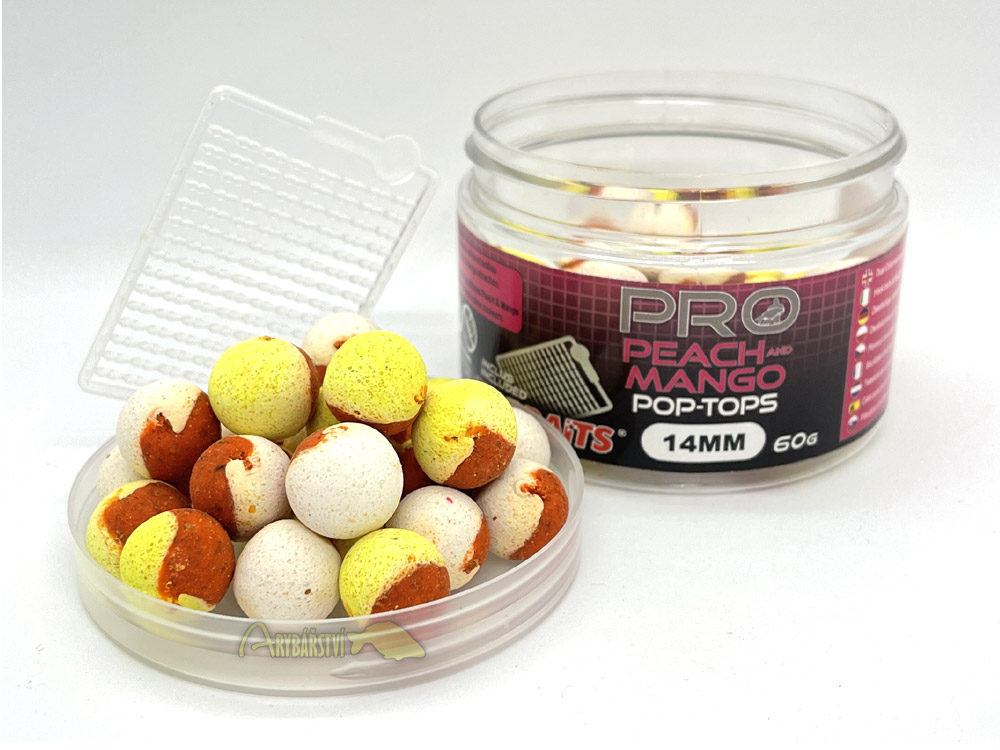 Obrázek k výrobku 70942 - STARBAITS Boilies PROBIOTIC Pop Tops 60 g Peach Mango