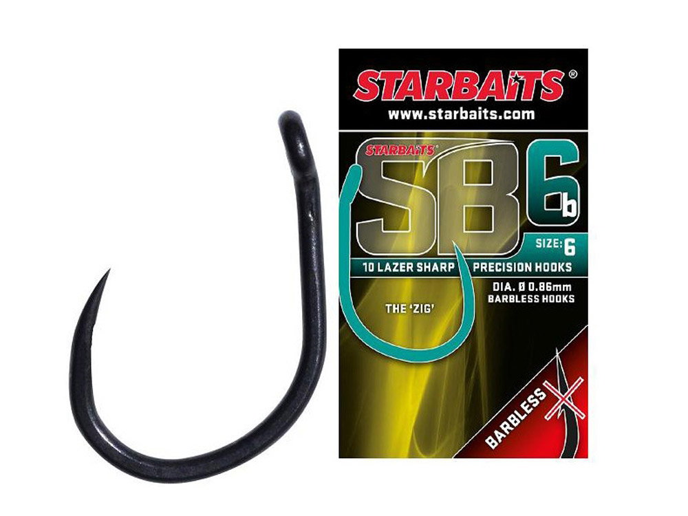 Obrázek k výrobku 68982 - STARBAITS Háček SB6 Barbless - Velikost č.: 8, Balení: 10 ks