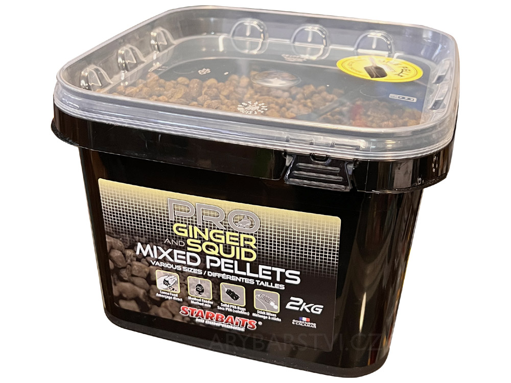 Obrázek k výrobku 72569 - STARBAITS Pelety PROBIOTIC Ginger Squid Pellets Mixed 2 kg