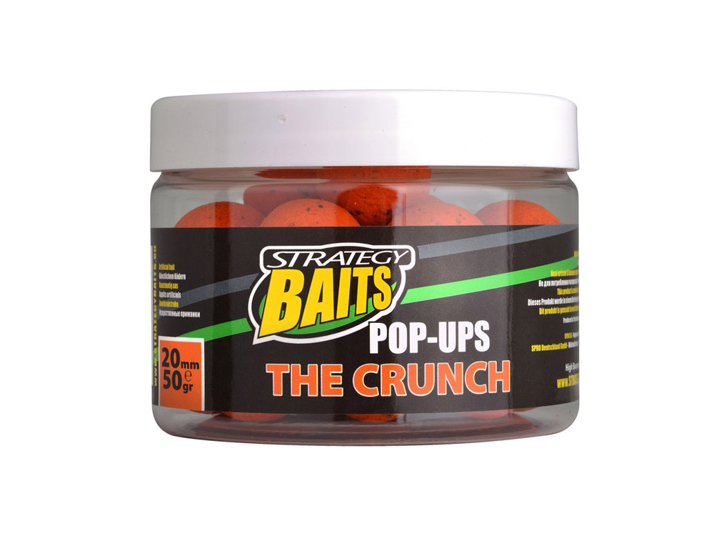 Obrázek k výrobku 69194 - STRATEGY BAITS Plovoucí boilies Pop-Ups 50 g The Crunch - Průměr: 20 mm, Balení: 50 g, Příchuť: The Crunch / křupka
