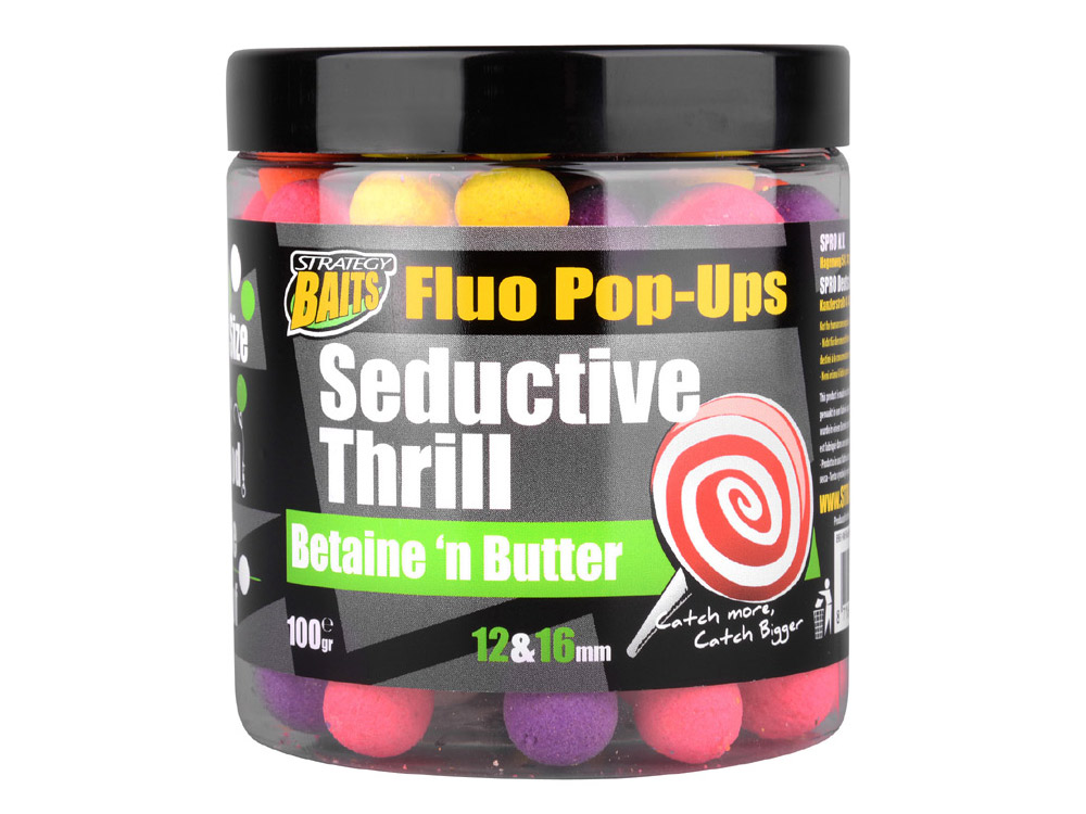 Obrázek k výrobku 69204 - STRATEGY BAITS Plovoucí Boilies POP16/12 SEDUCTIVE THRILL 100 g - Průměr: 12+16 mm, Balení: 100 g, Příchuť: Betaine