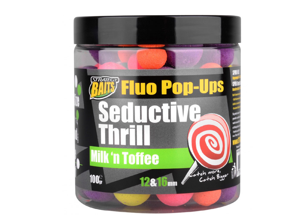 Obrázek k výrobku 69200 - STRATEGY BAITS Plovoucí Boilies POP16/12 SEDUCTIVE THRILL 100 g - Průměr: 12+16 mm, Balení: 100 g, Příchuť: Milk