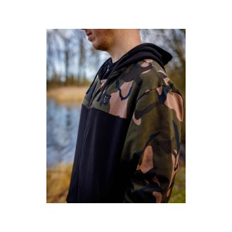 FOX Mikina LW Black Camo Split Zip Hoody
